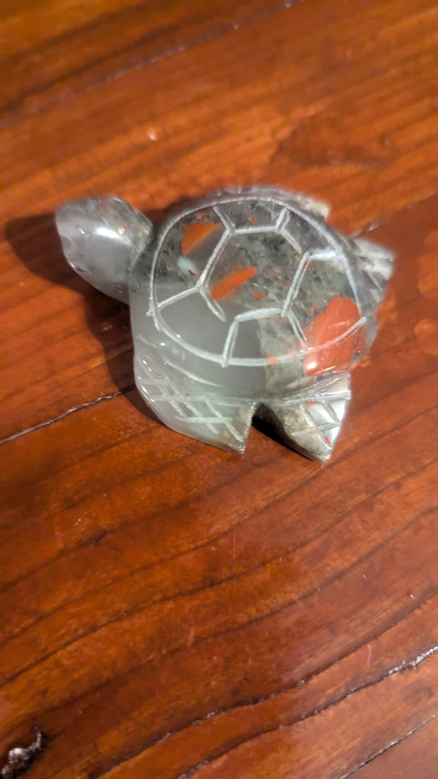 48G Natural African Blood Stone Carving, Turtle, Crystal, Polished Reiki