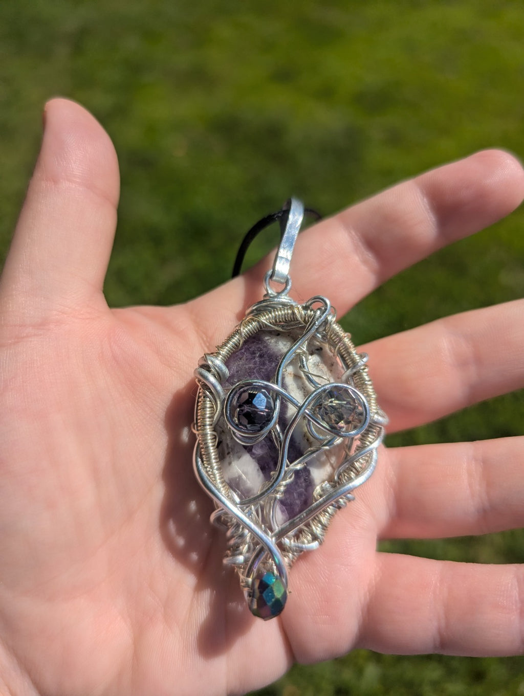 Handmade Dream Amethyst Pendant, Necklace, Natural Gemstone