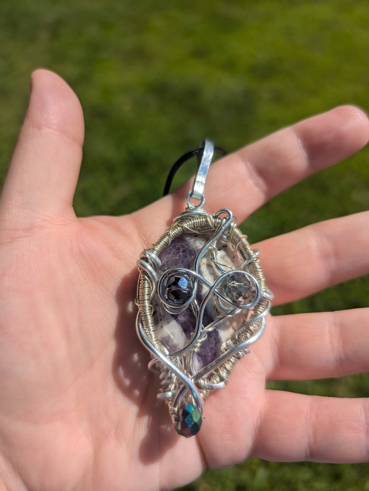 Handmade Dream Amethyst Pendant, Necklace, Natural Gemstone