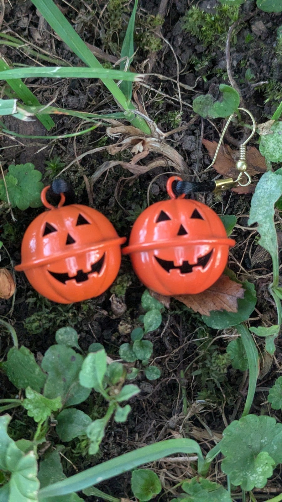 Vintage, Halloween, Pumpkin Bell Earrings, Home Decor, Display, Crafts, Repair 