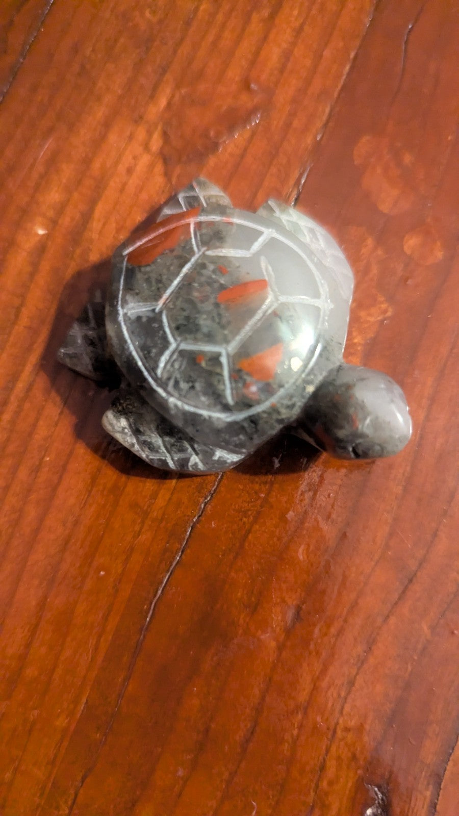 48G Natural African Blood Stone Carving, Turtle, Crystal, Polished Reiki