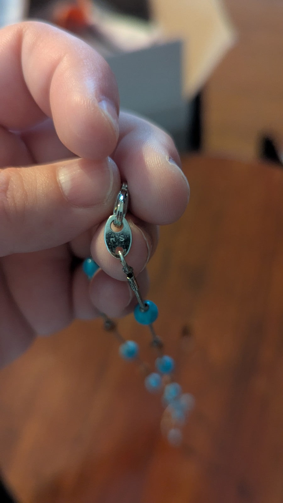 Vintage Turquoise And Wooden Beads Necklace