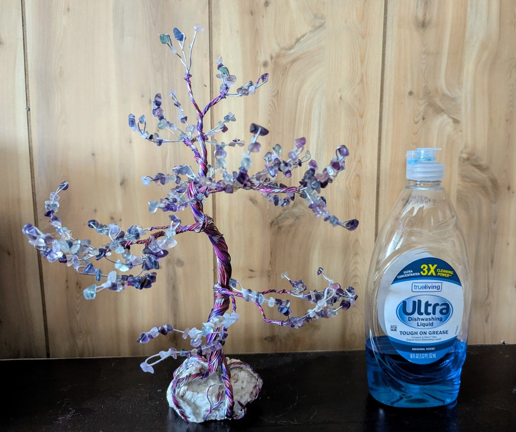 Tourmaline & Flourite Bonsai Tree For Joy and Overcoming Challenges, Reiki, Art
