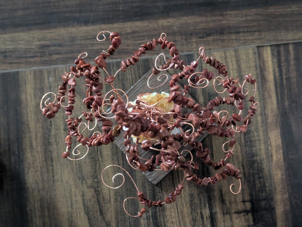 Citrine and Gold Sandstone Tree for Abundance and Emotional Well-being