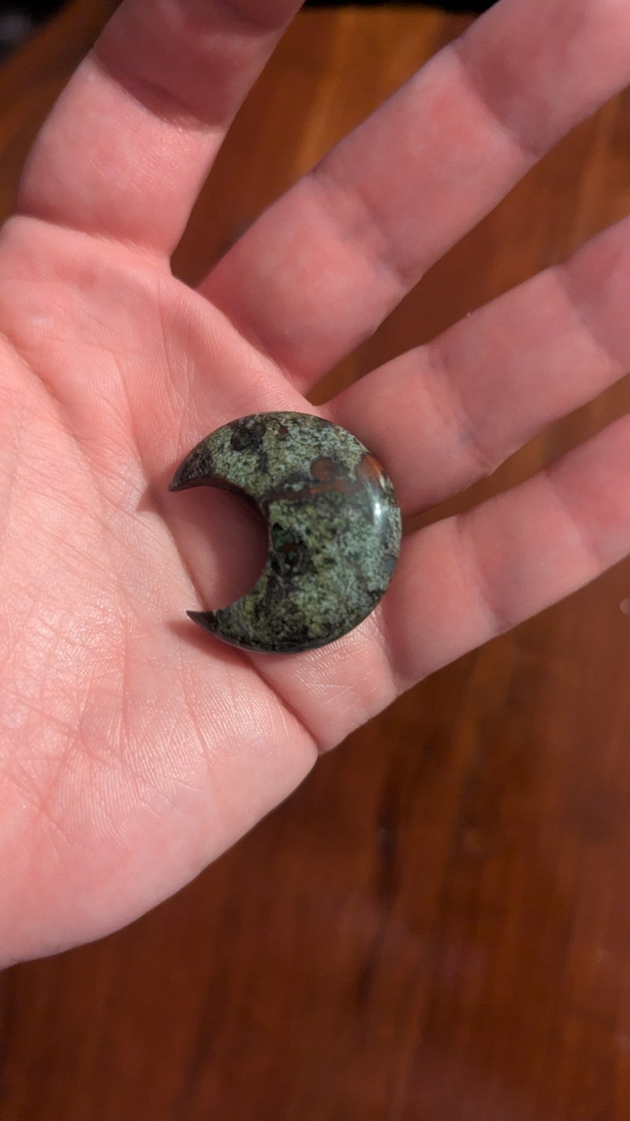 Natural Dragon Blood Jasper  Carved Moon, Crystal, Reiki, Healing, gift