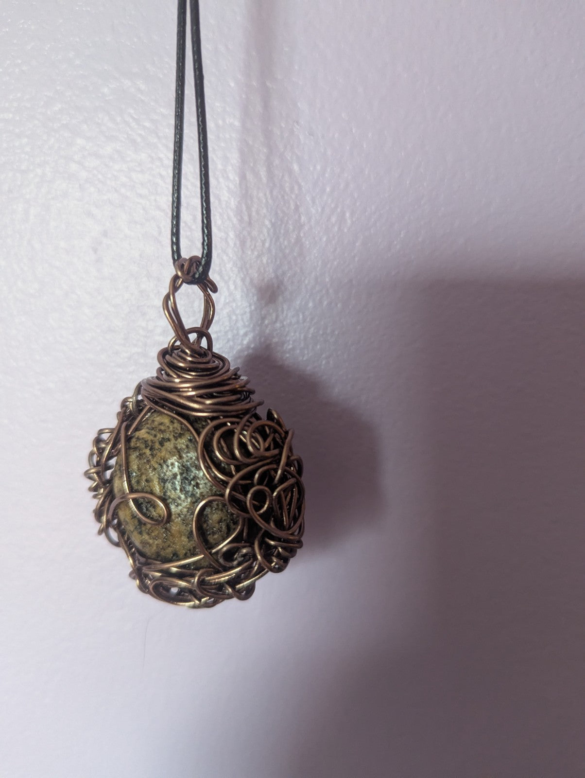 Unique Wirewrapped Stone Necklace, Grounding, Connection to Nature