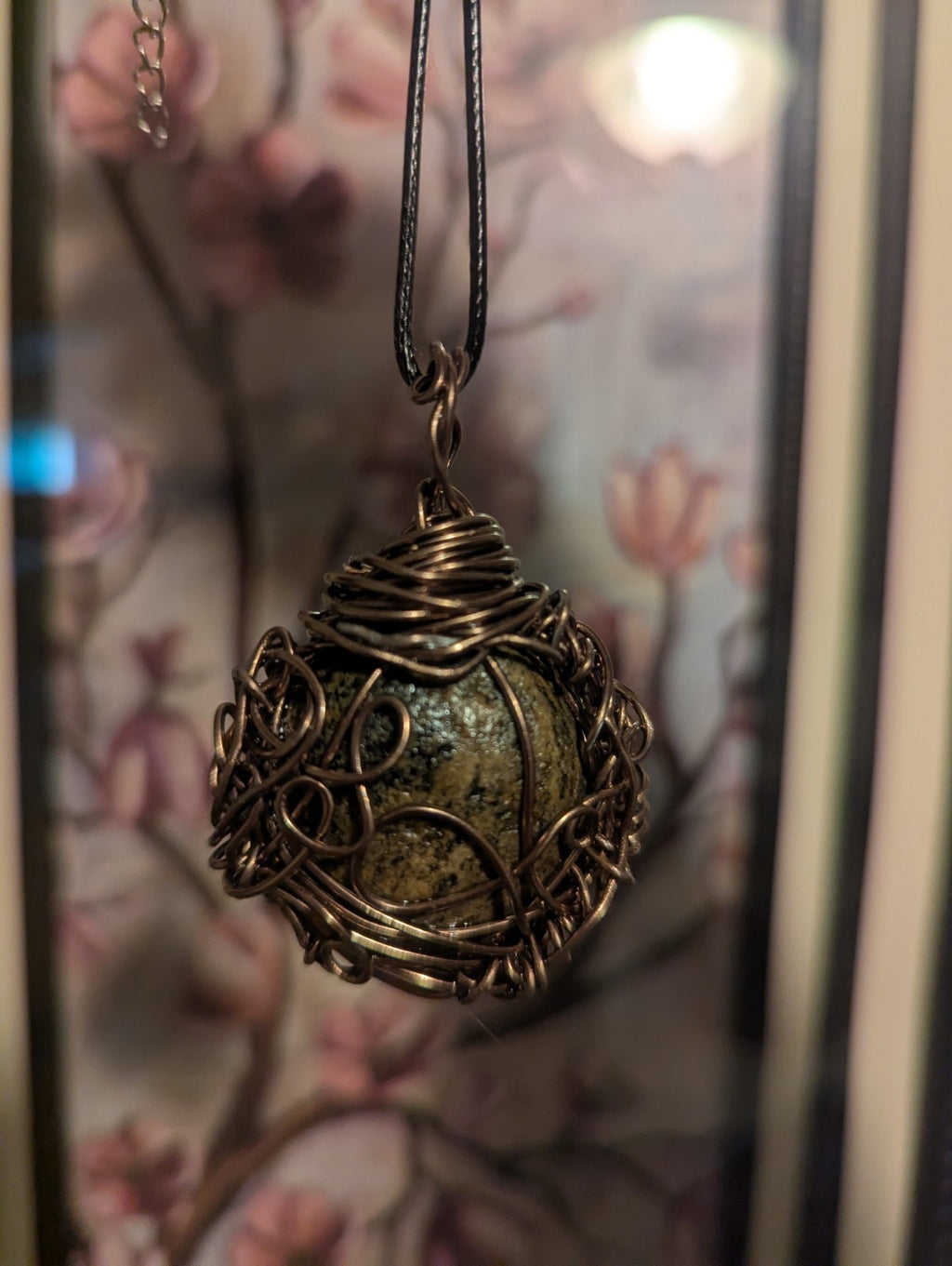 Unique Wirewrapped Stone Necklace, Grounding, Connection to Nature
