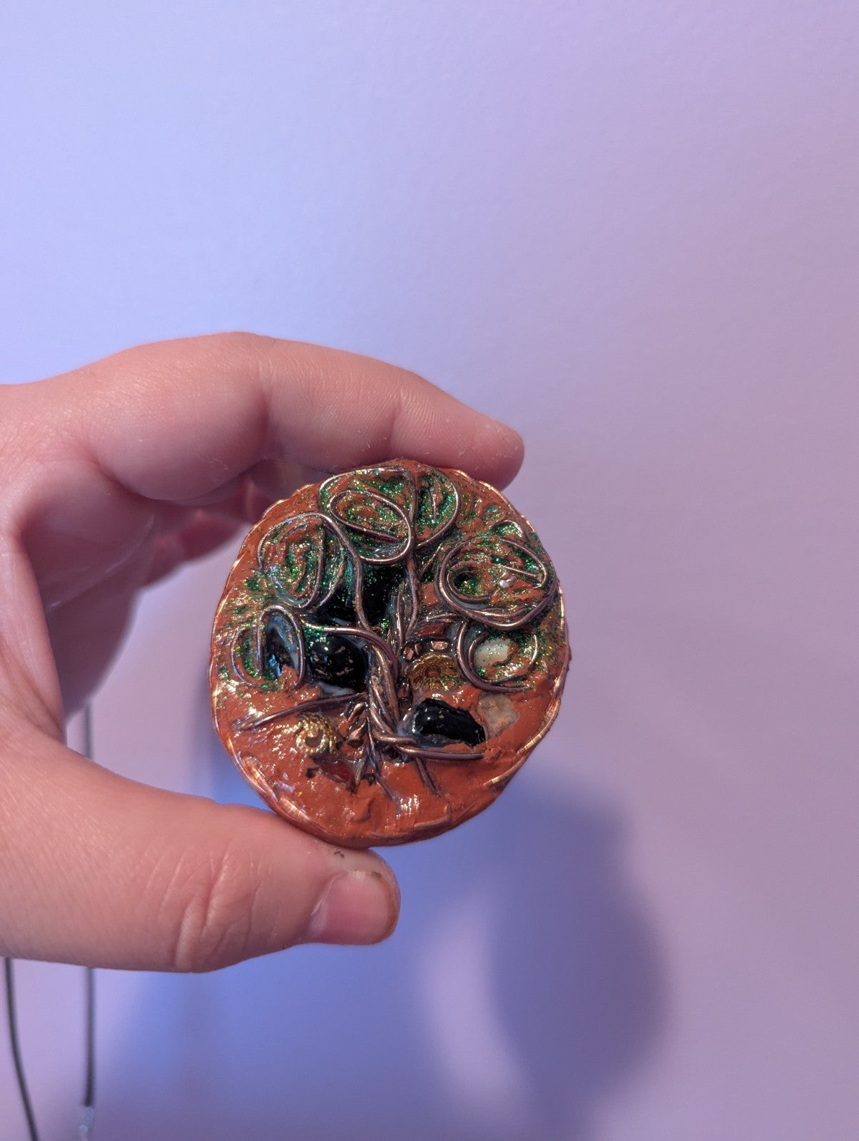 Green Tree of Life Orgonite for Protection, Grounding, and Emotional Balance
