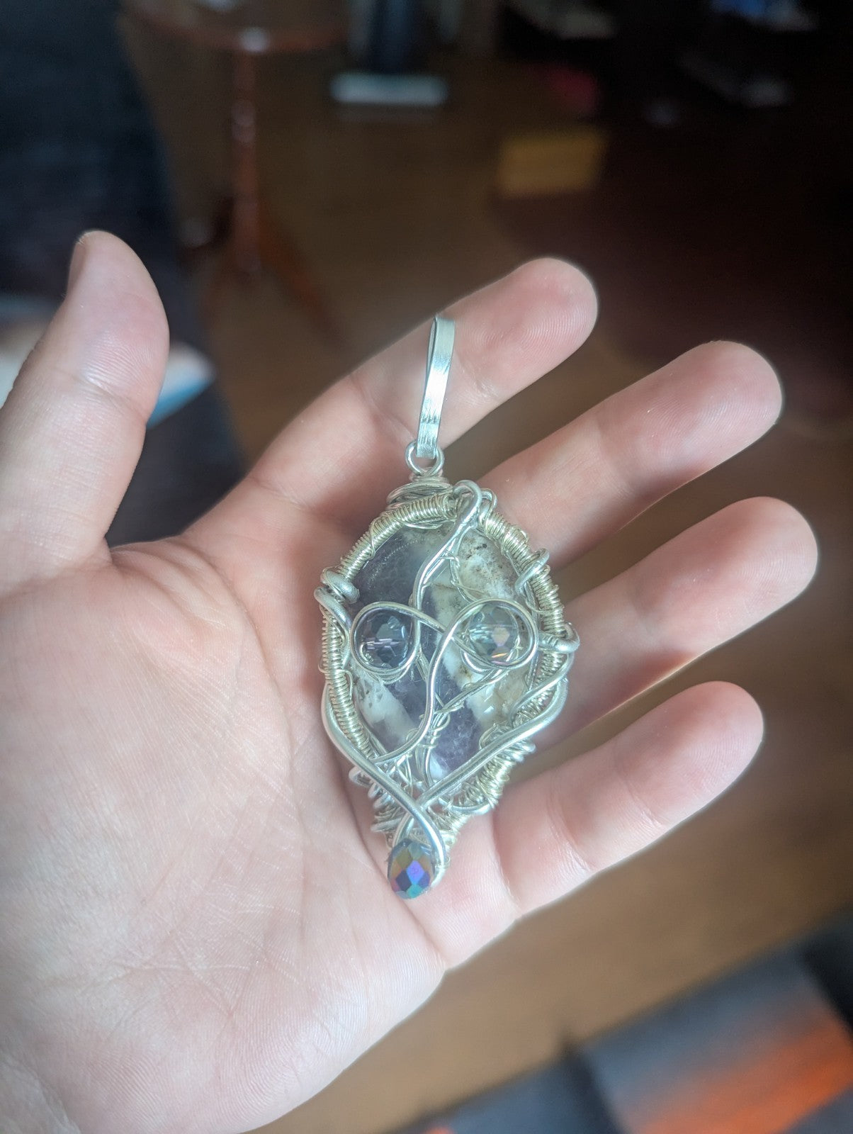 Handmade Dream Amethyst Pendant, Necklace, Natural Gemstone