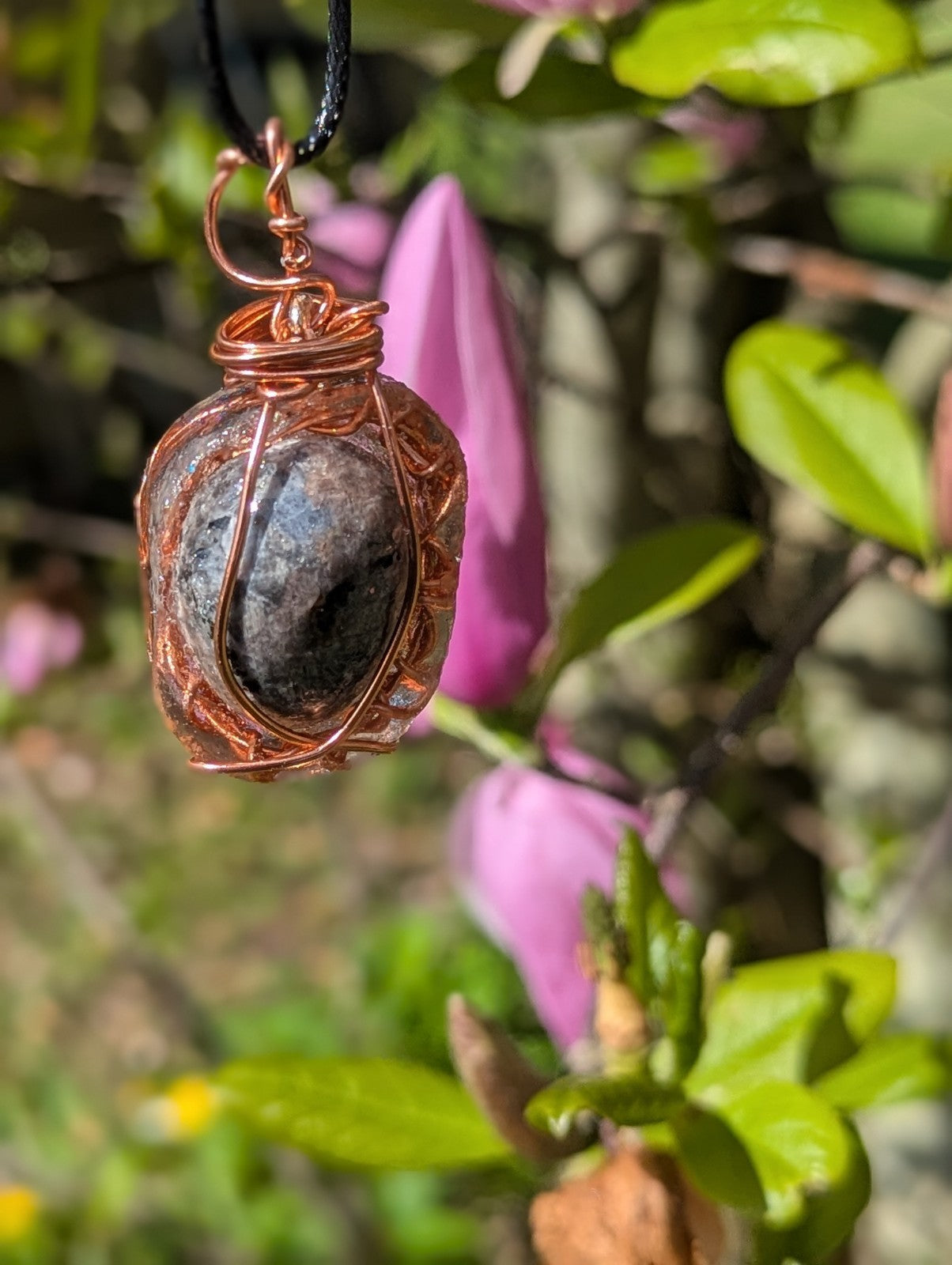 Sodalite Wire and Resin Pendant for Inner Peace and Intuition