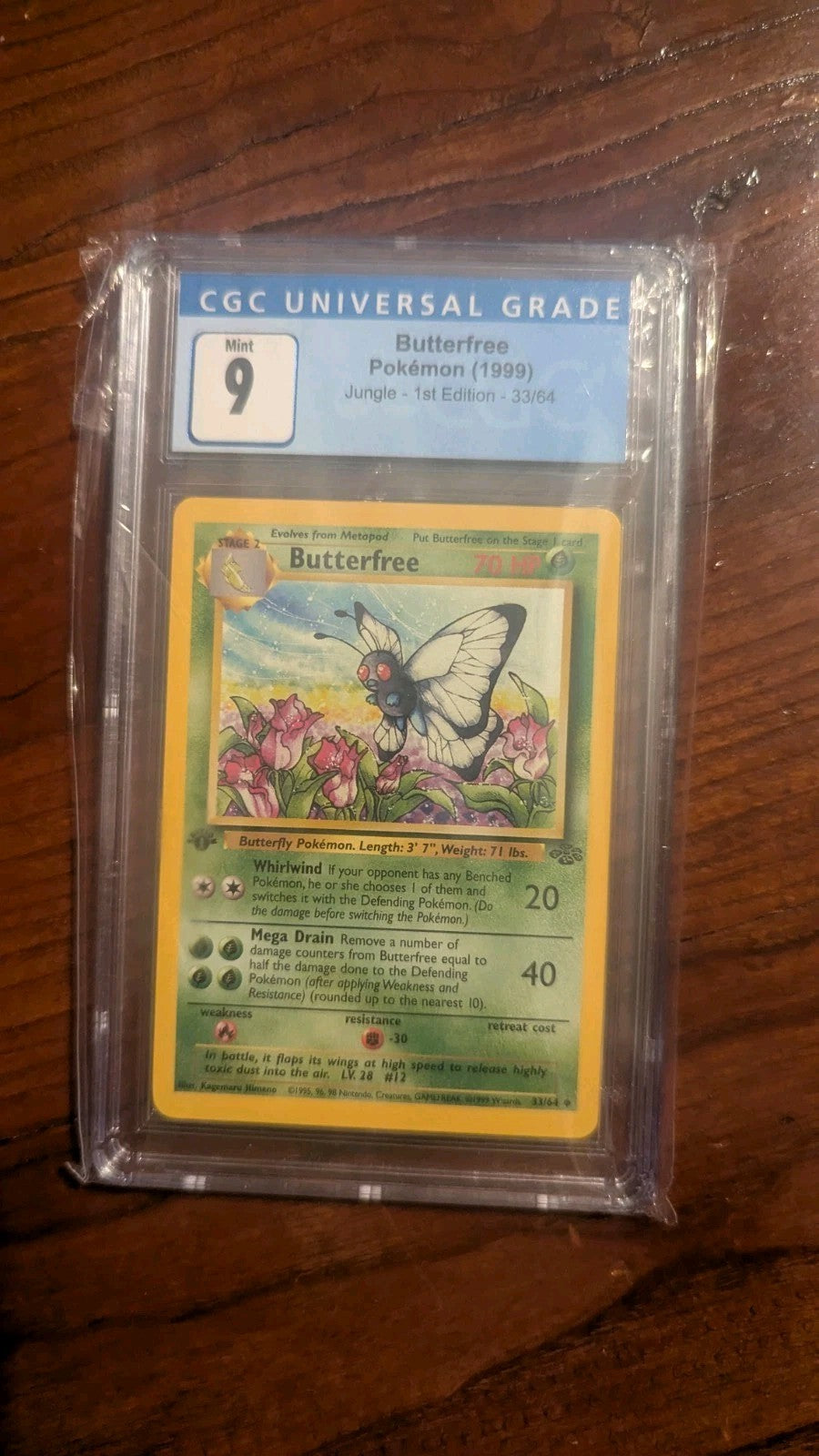 1999 pokemon jungle 1st edition butterfree CGC  9  33/64