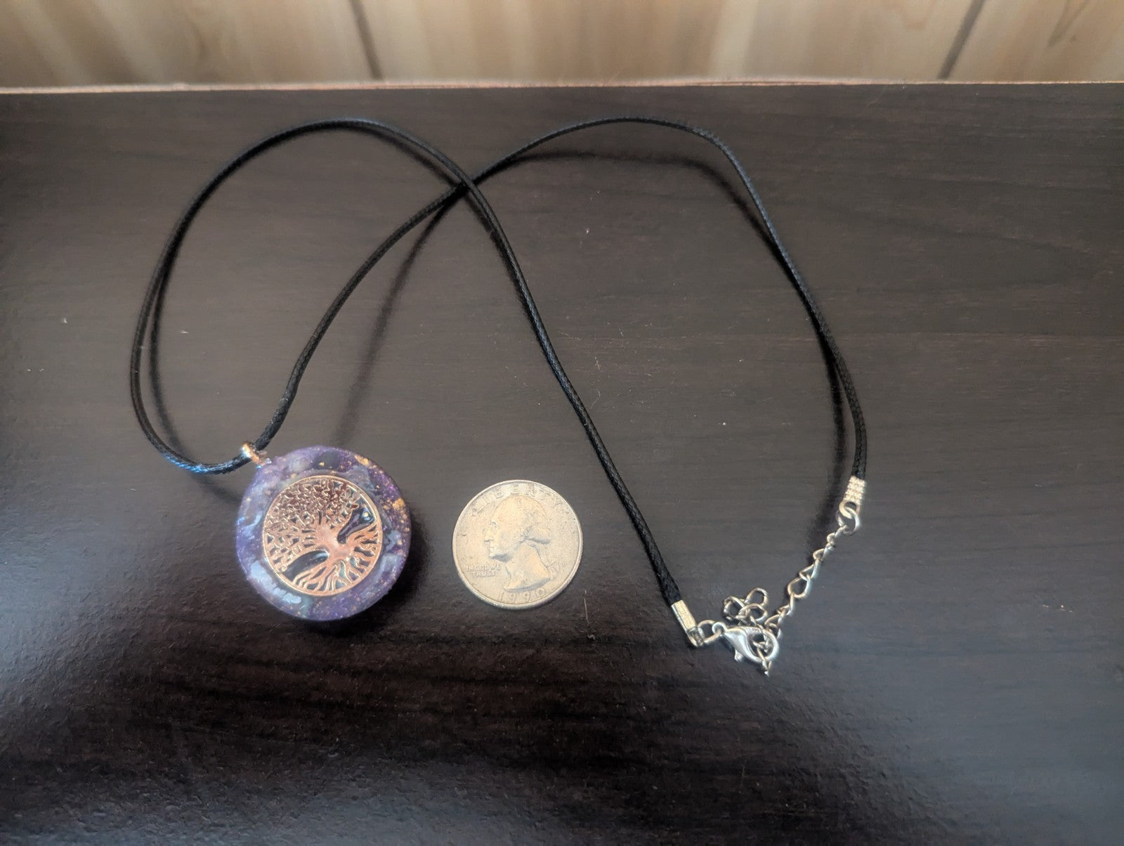 Orgonite Pendant: Purple Necklace for Prosperity and Inner Peace