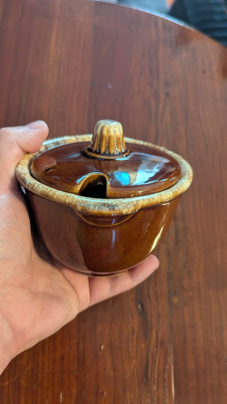 Brown 'hull USA' Ovenproof Container,  soufflé, Creamer Jar?