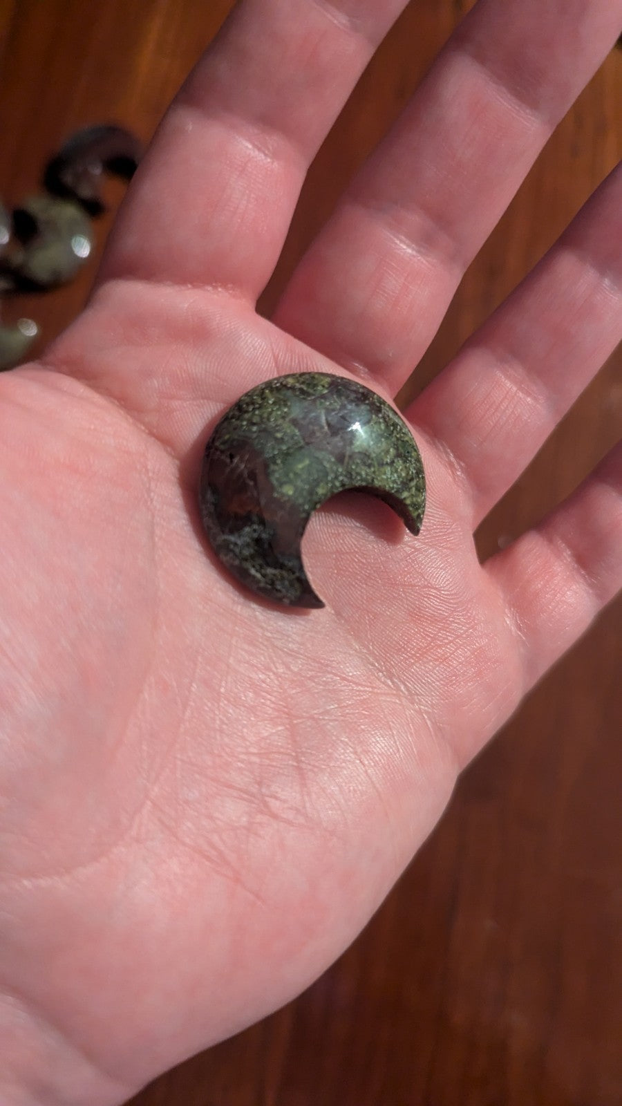 Natural Dragon Blood Jasper  Carved Moon, Crystal, Reiki, Healing, gift