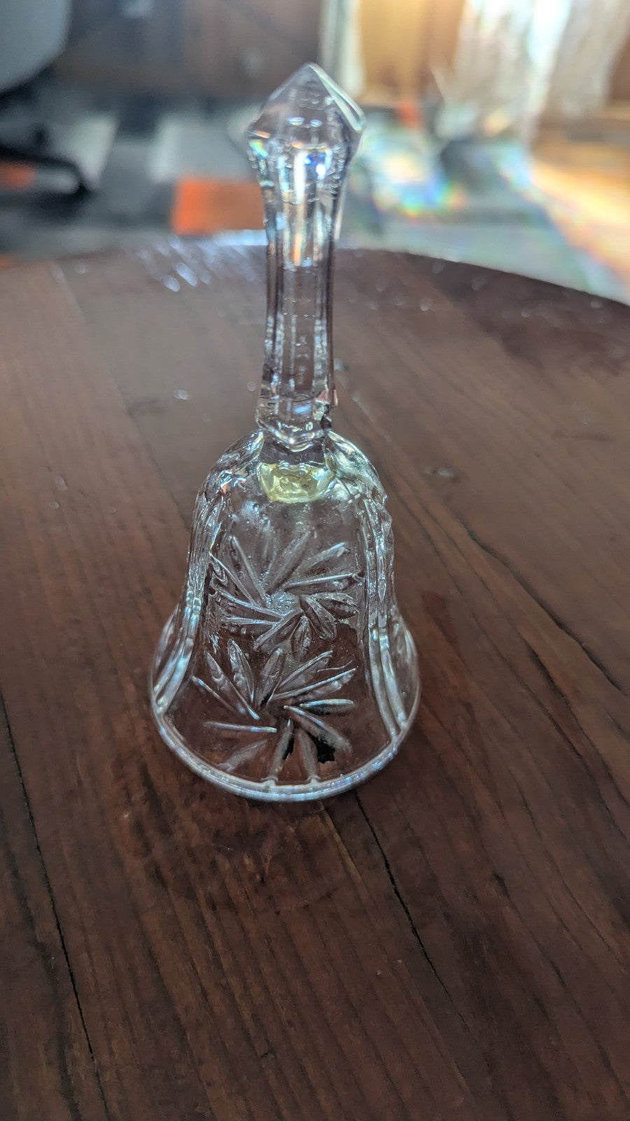 Vintage Glass Bell with Pressed Pattern
