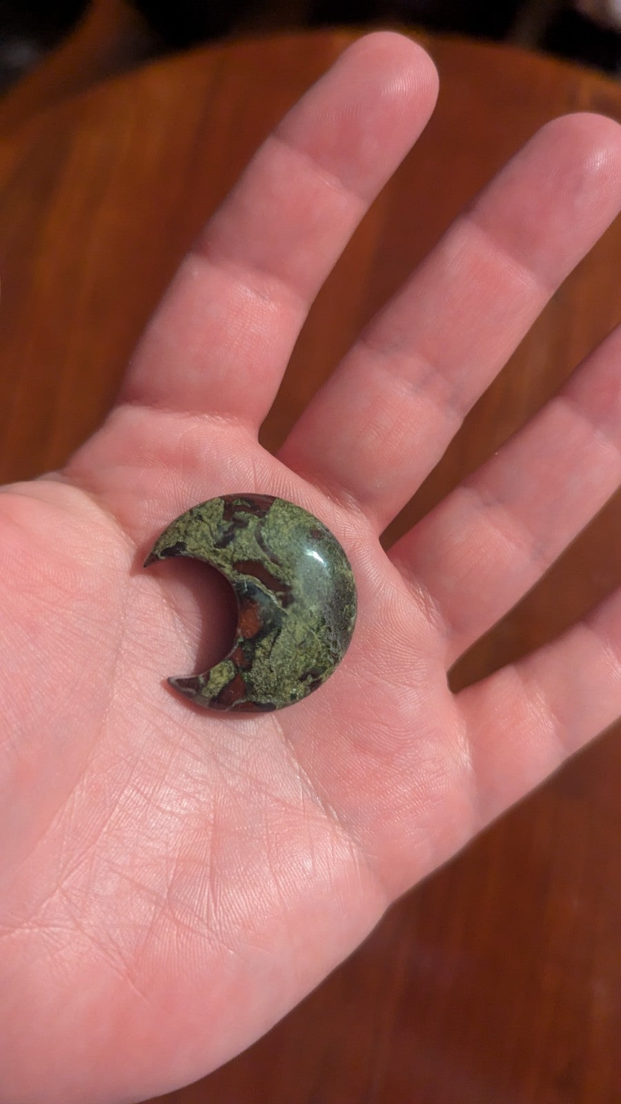 Natural Dragon Blood Jasper  Carved Moon, Crystal, Reiki, Healing, gift | Crystal Arborist