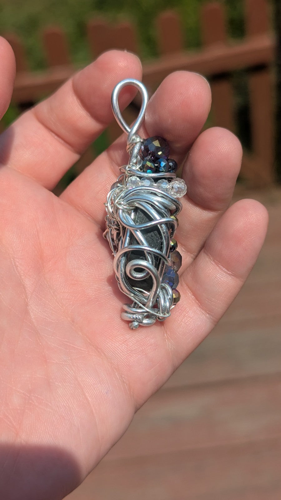 Labradorite Handmade Necklace With Glass Beads