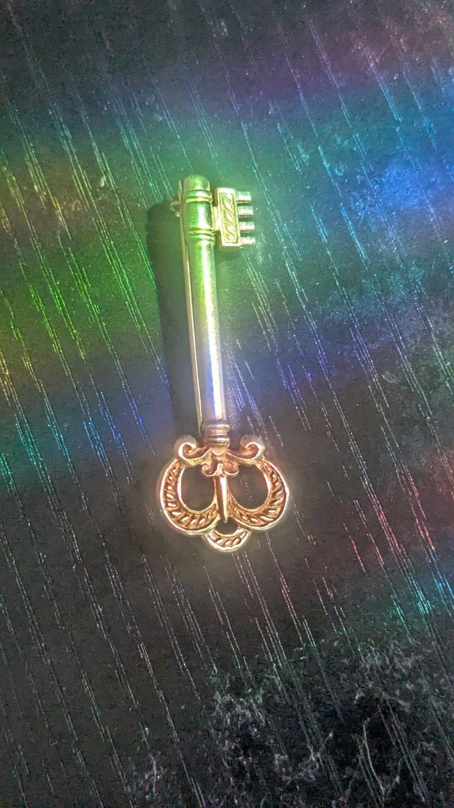 Vintage Gold Key Pin, Wearable