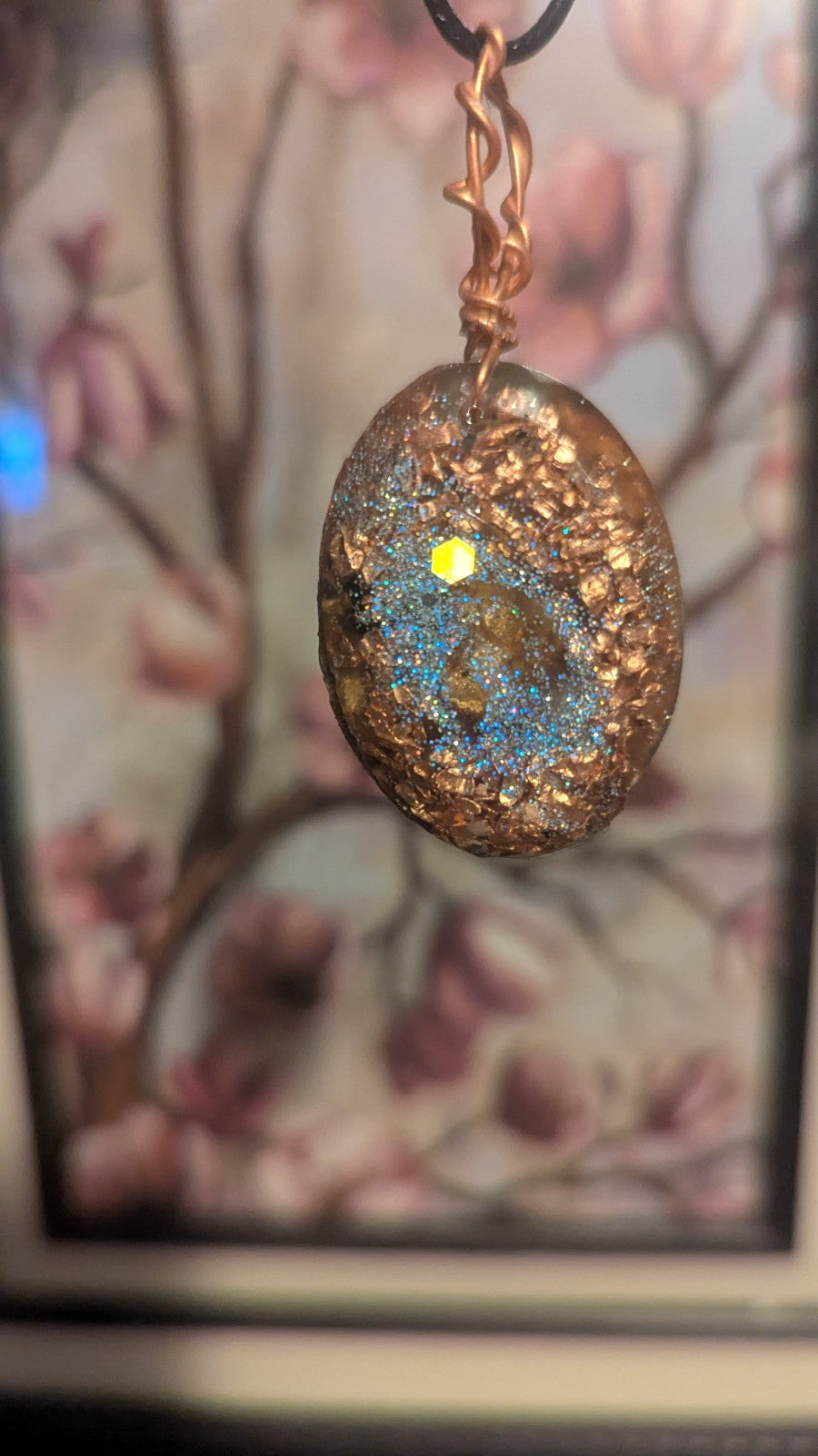 Lapis and Goldstone, Faith, Handmade Orgonite Necklace