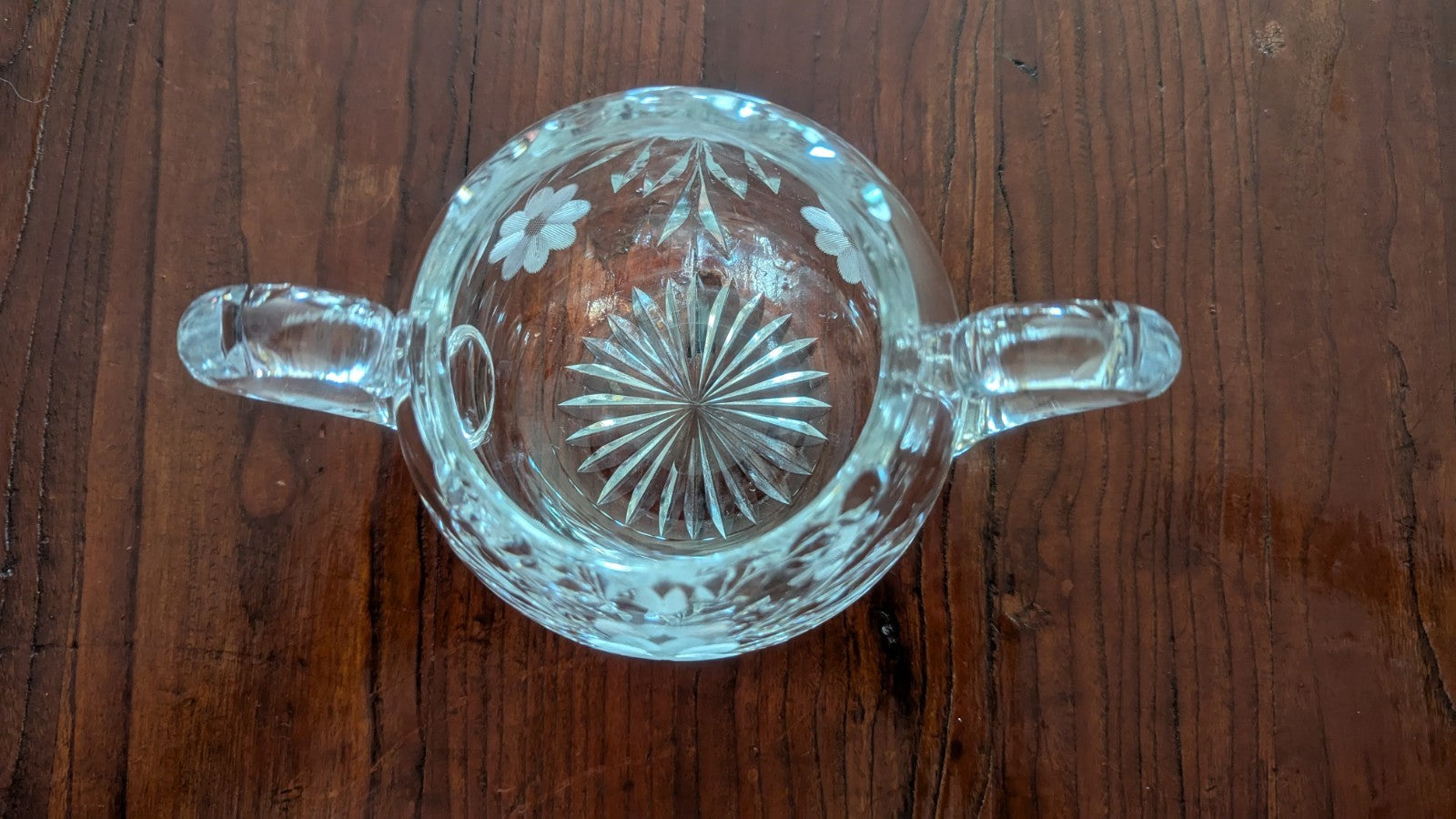 Vintage Crystalline Heavy Dish, Floral, Candy or Party Dish, Centerpiece, Gift