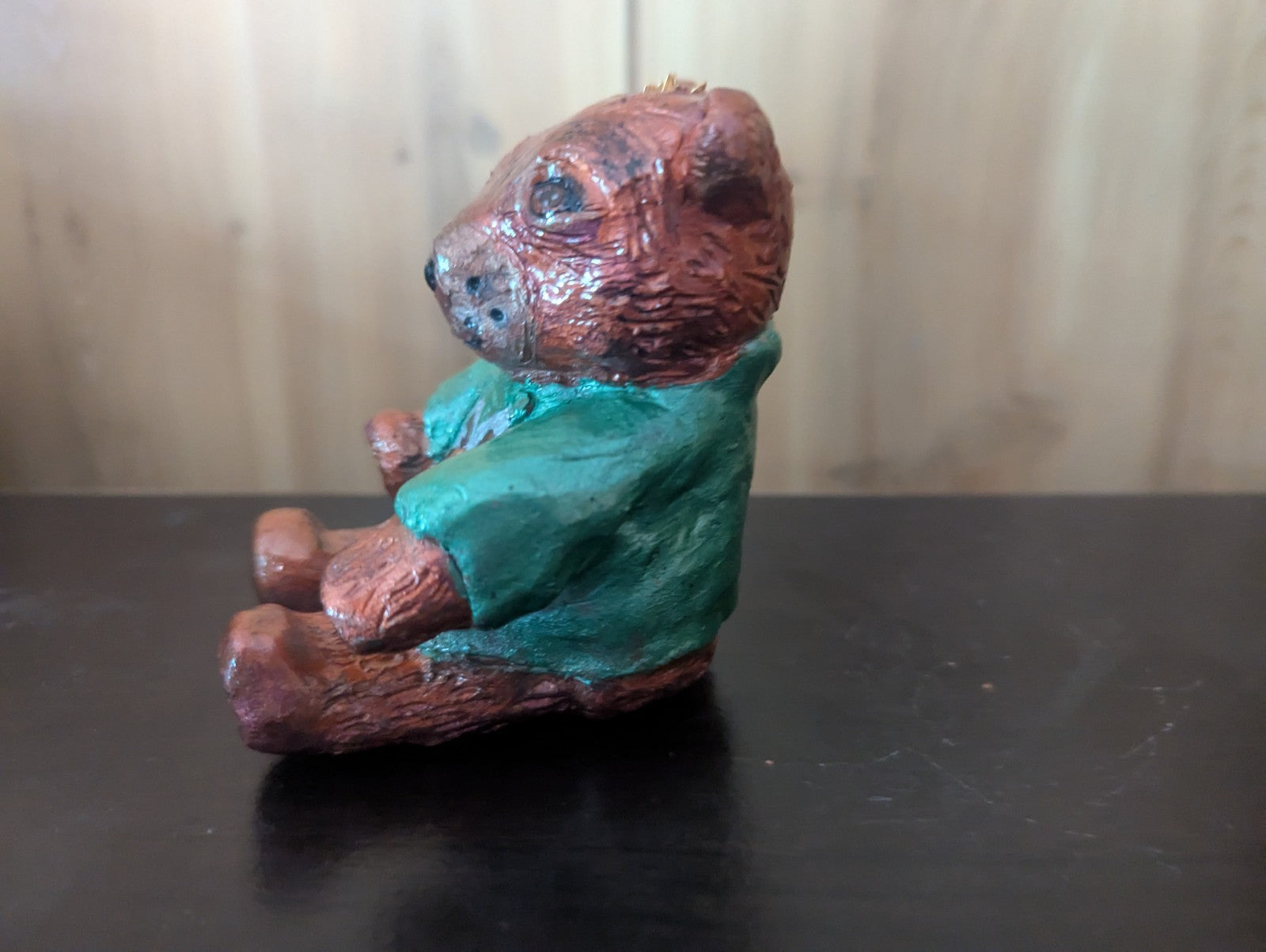 Bear Sculpture With Obsidian and Clear Quartz, Handmade | Crystal Arborist