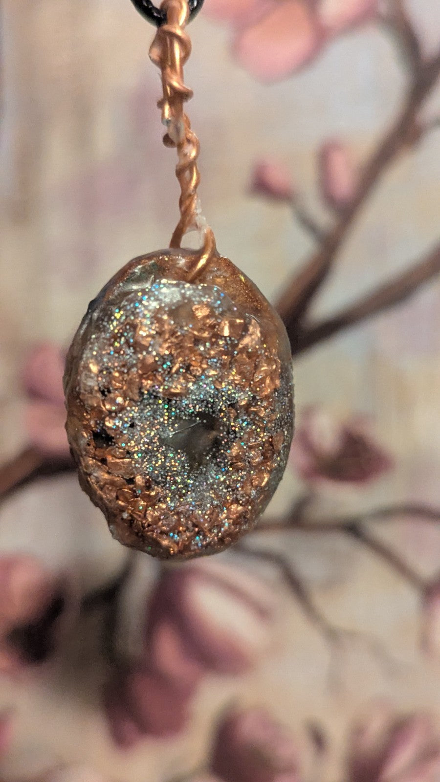 Lapis and Goldstone, Star, Rough Cast, Handmade Orgonite Necklace