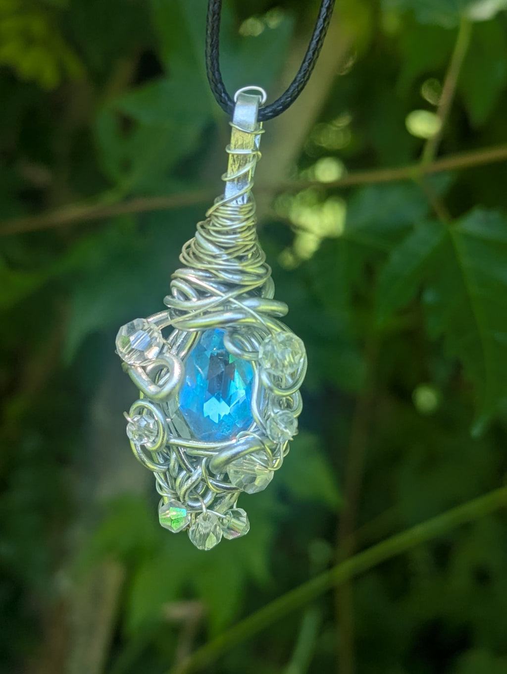 Mystic Topaz Wirewrapped Necklace for Inspiration and Manifestation