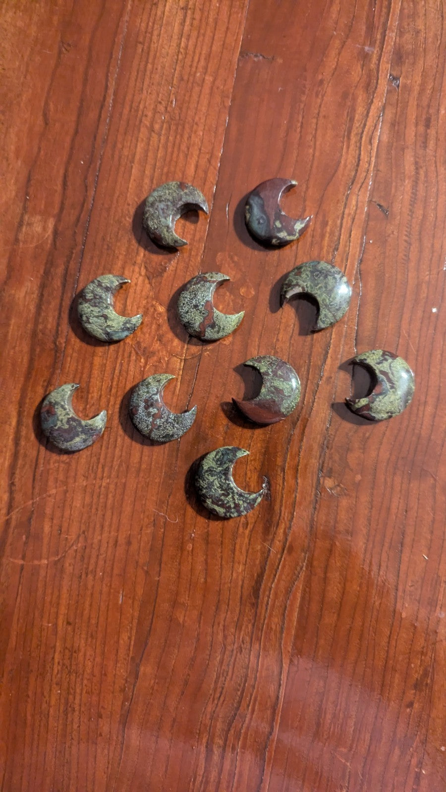 Natural Dragon Blood Jasper  Carved Moon, Crystal, Reiki, Healing, gift