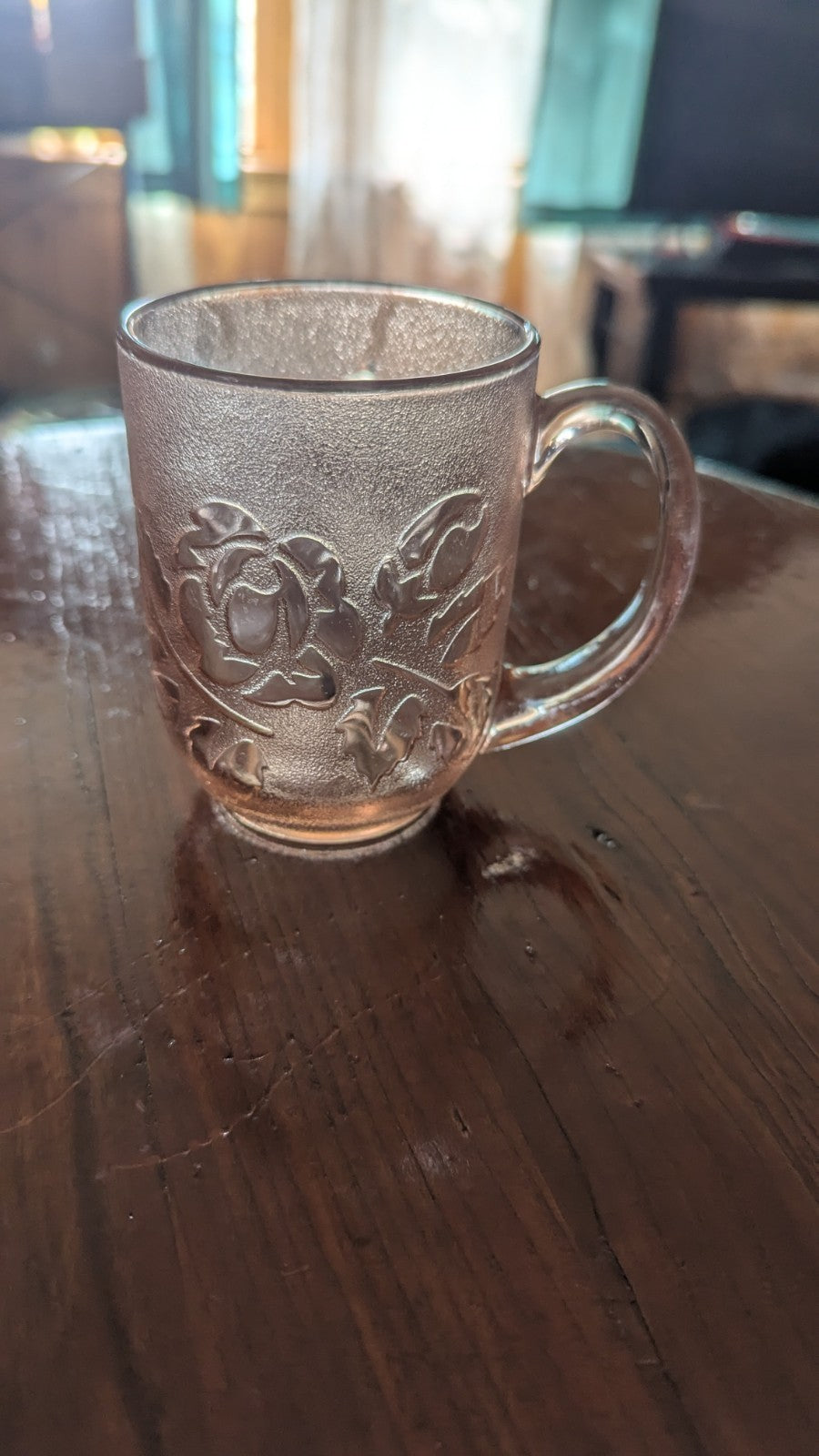 Vintage Pink Depression Glass Rose Rosaline Mugs Arcoroc France 8oz 