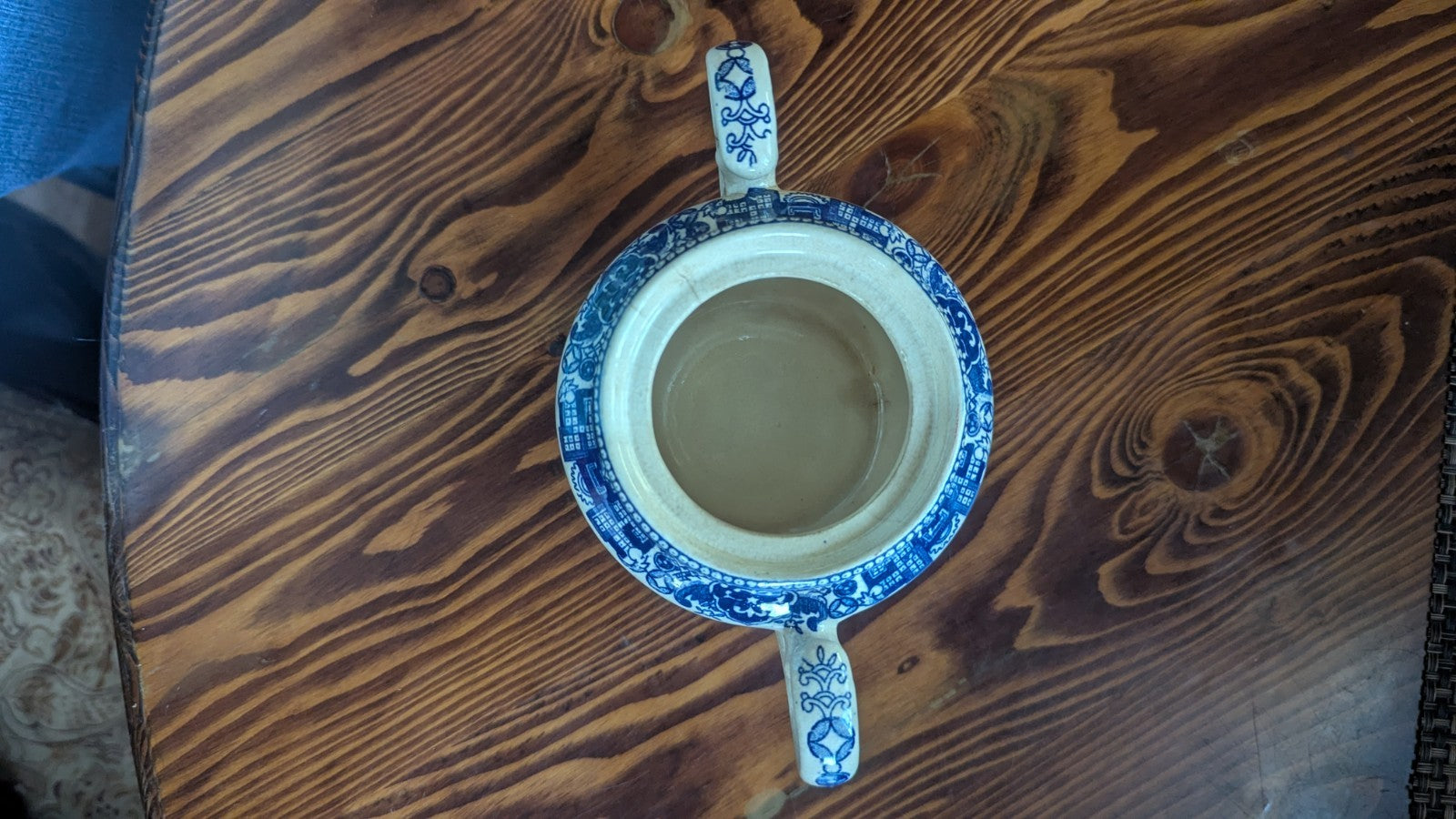 Blue And White Jar With Handles, Japan
