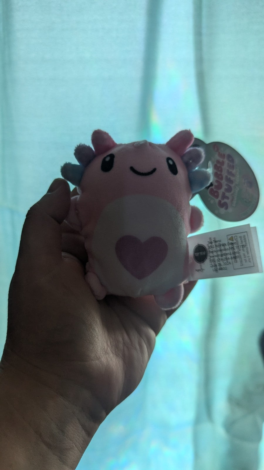 Bubble Stuffed, Alissa The Pink Axolotl, Stress Toy, Fidget | Crystal Arborist