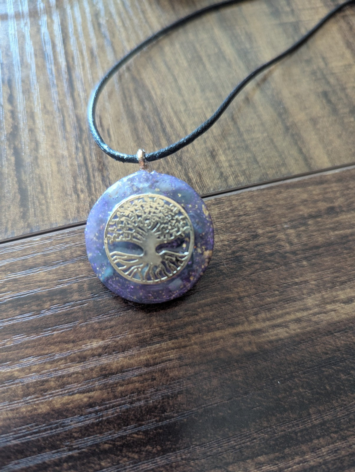 Orgonite Pendant: Purple Necklace for Prosperity and Inner Peace