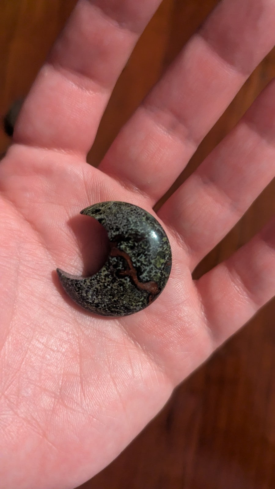 Natural Dragon Blood Jasper  Carved Moon, Crystal, Reiki, Healing, gift