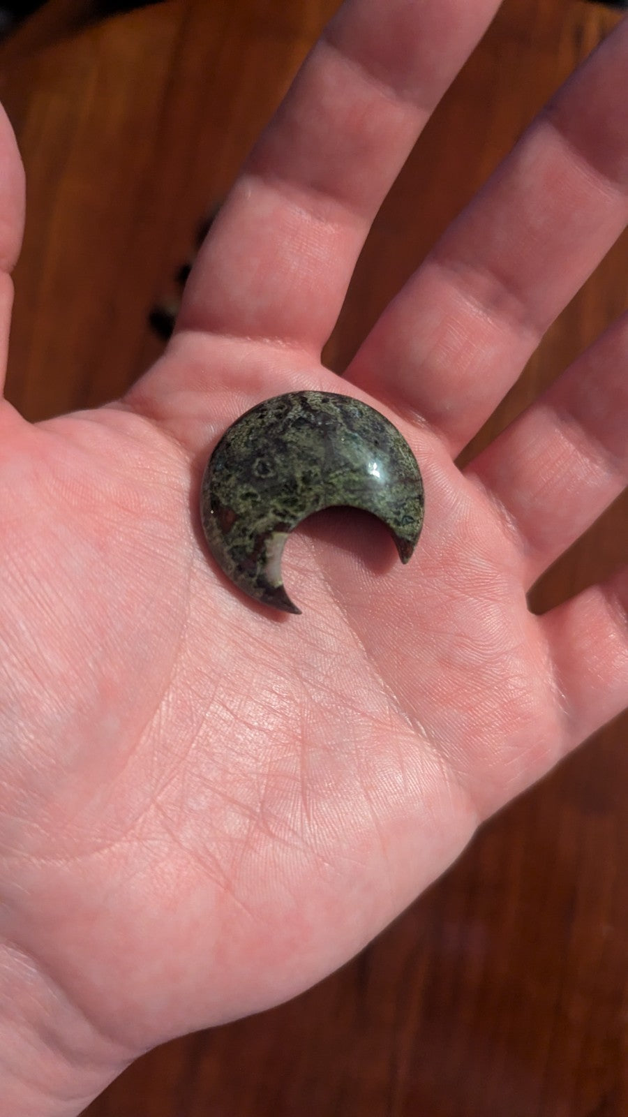Natural Dragon Blood Jasper  Carved Moon, Crystal, Reiki, Healing, gift