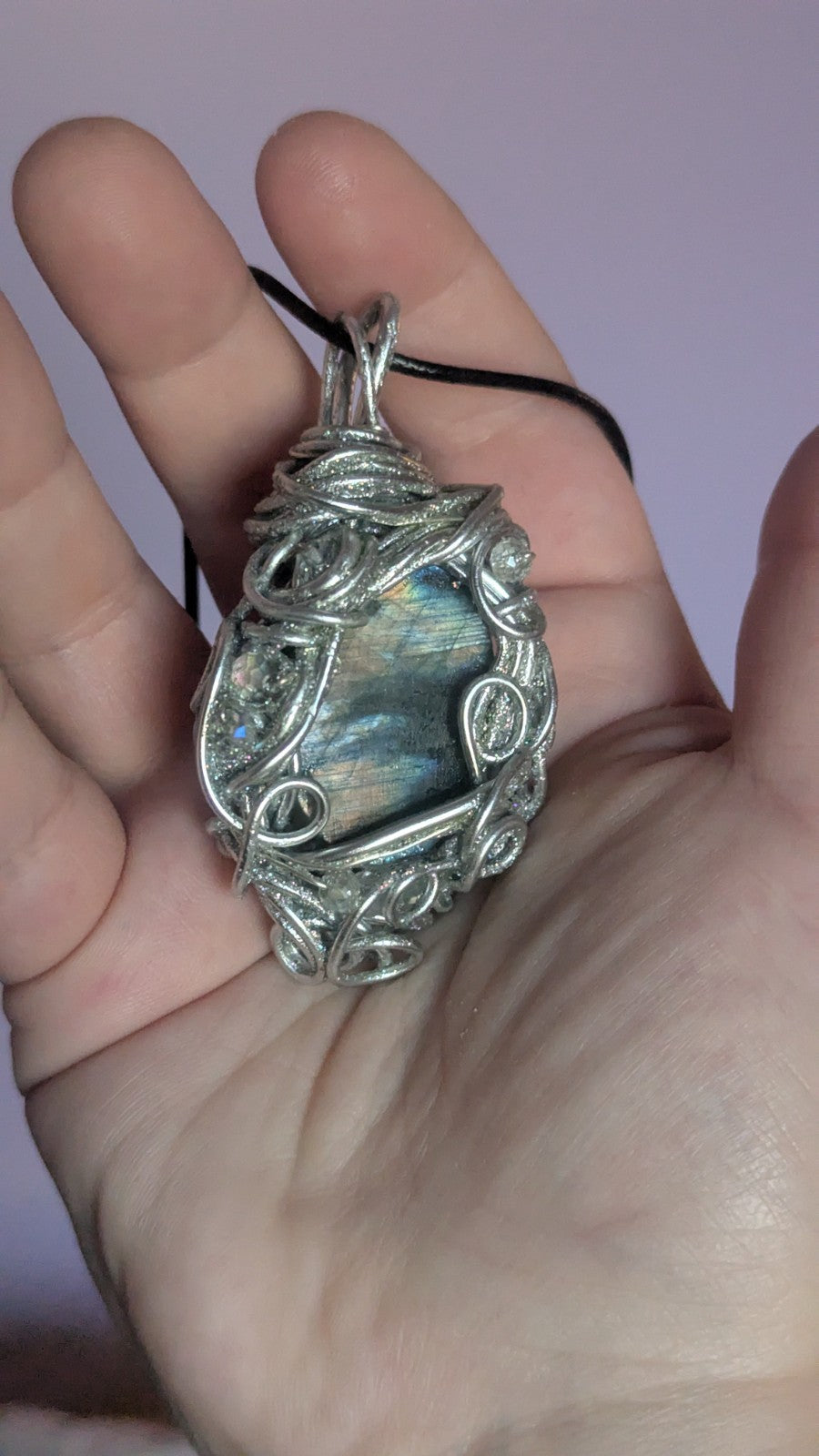 Silver Tone Labradorite Necklace | Crystal Arborist