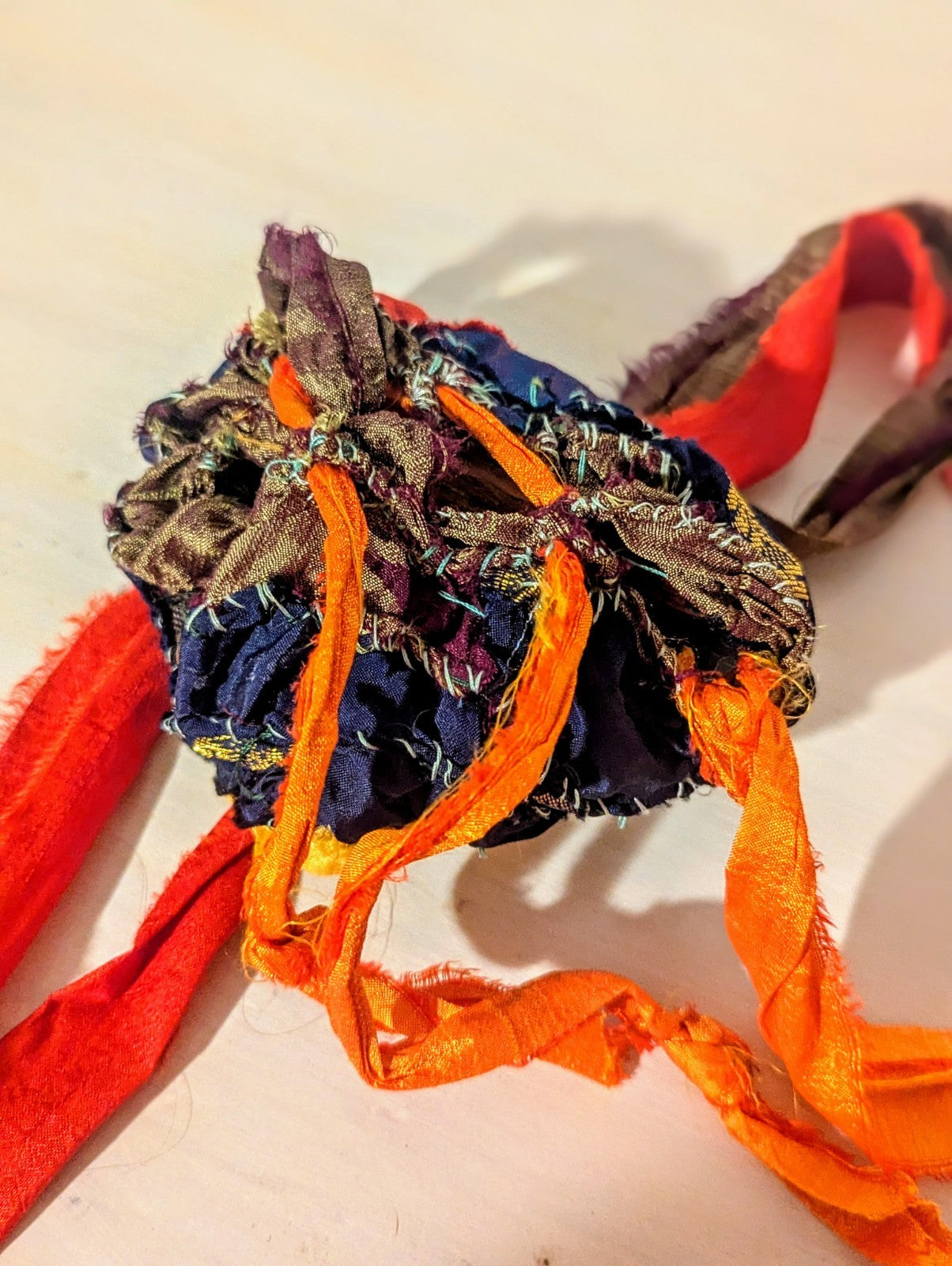 Protection and Grounding Gemstone Bundle with Handmade Drawstring Sari Silk Bag