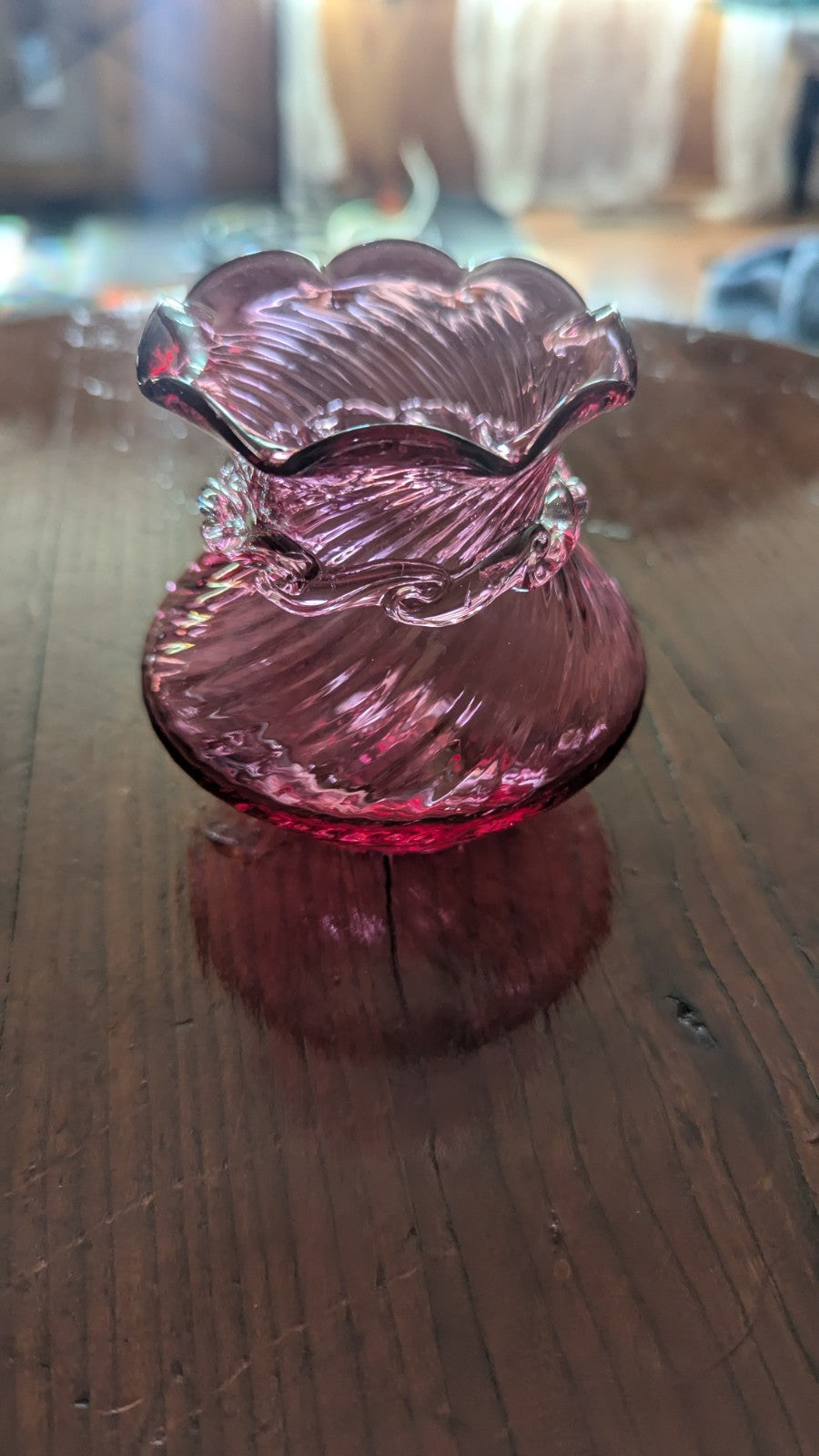 Small Vintage Pink Glass Vase