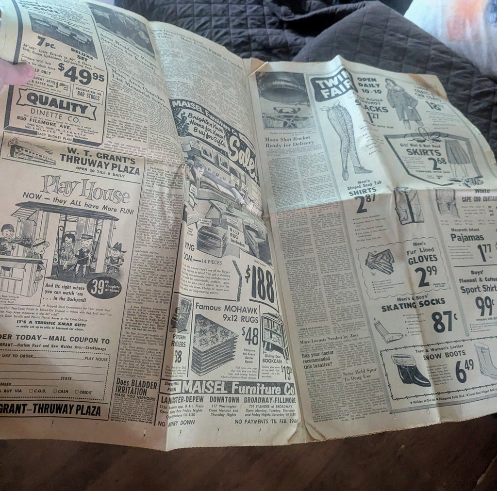 Vintage Buffalo Courier Express November 24, 1963 Newspaper, JFK Death