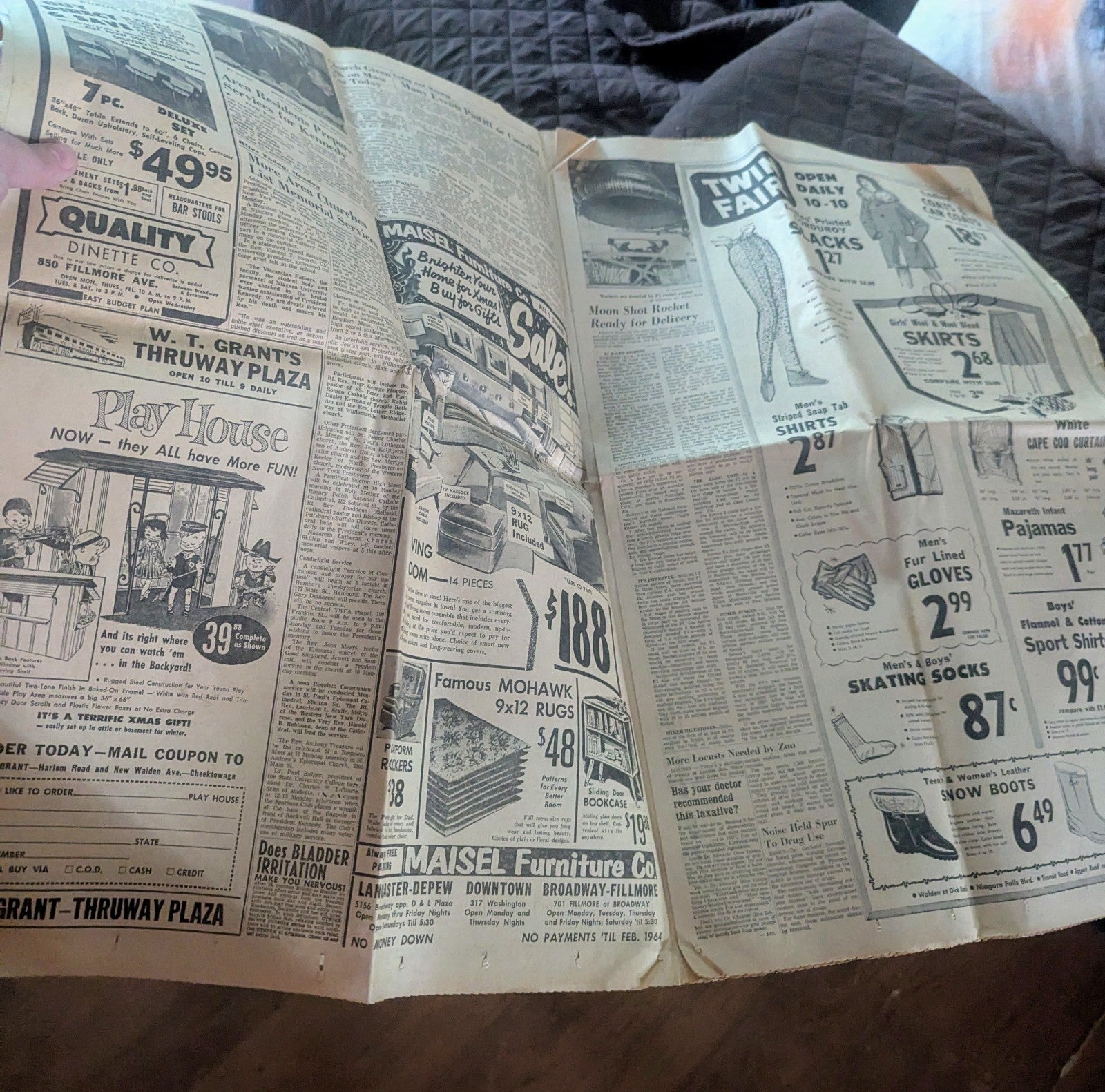 Vintage Buffalo Courier Express November 24, 1963 Newspaper, JFK Death
