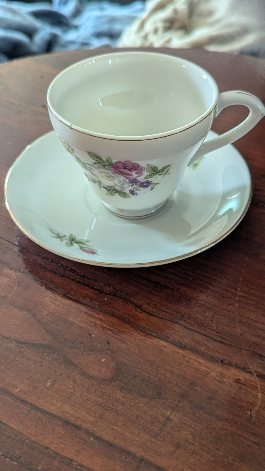 Vintage Tea Cup And Plate, Japan, Floral Design