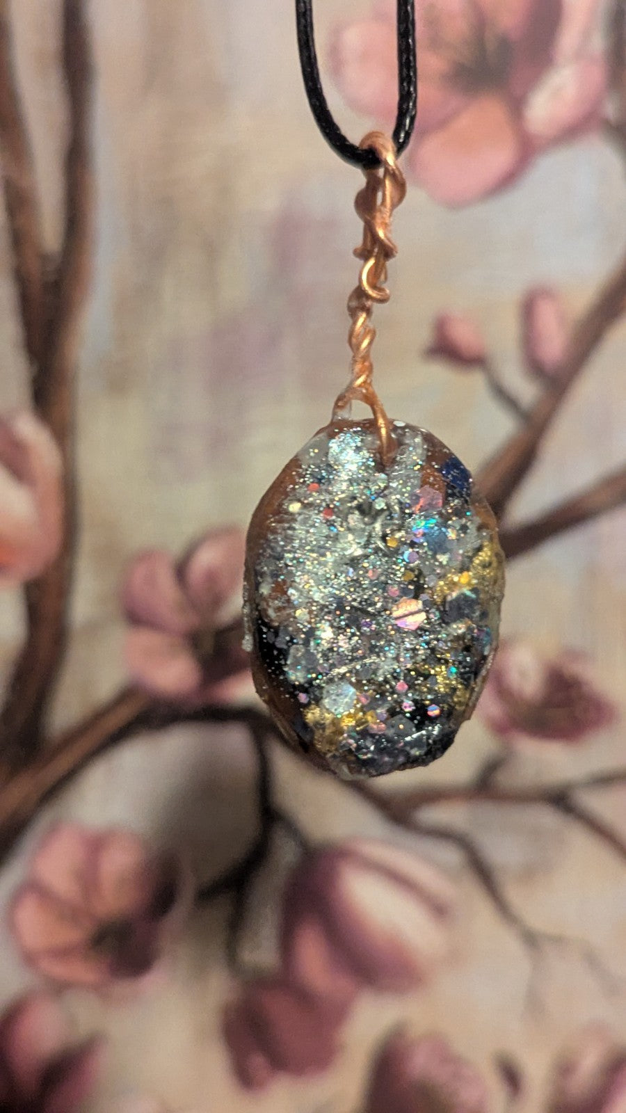 Lapis and Goldstone, Star, Rough Cast, Handmade Orgonite Necklace