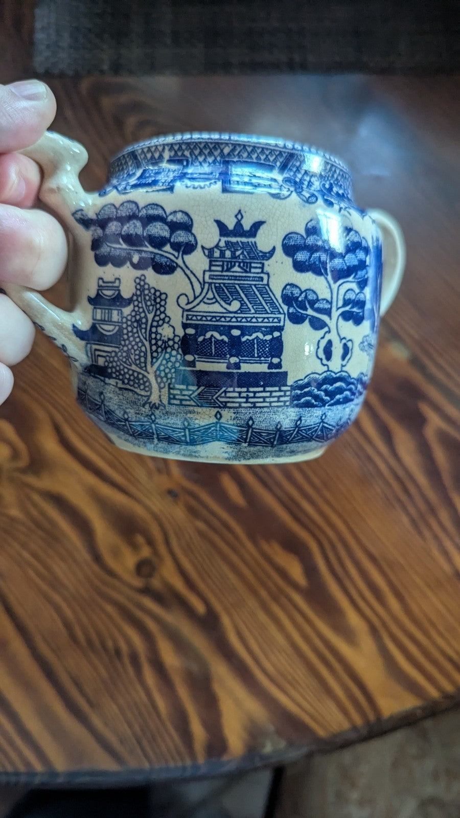 Blue And White Jar With Handles, Japan