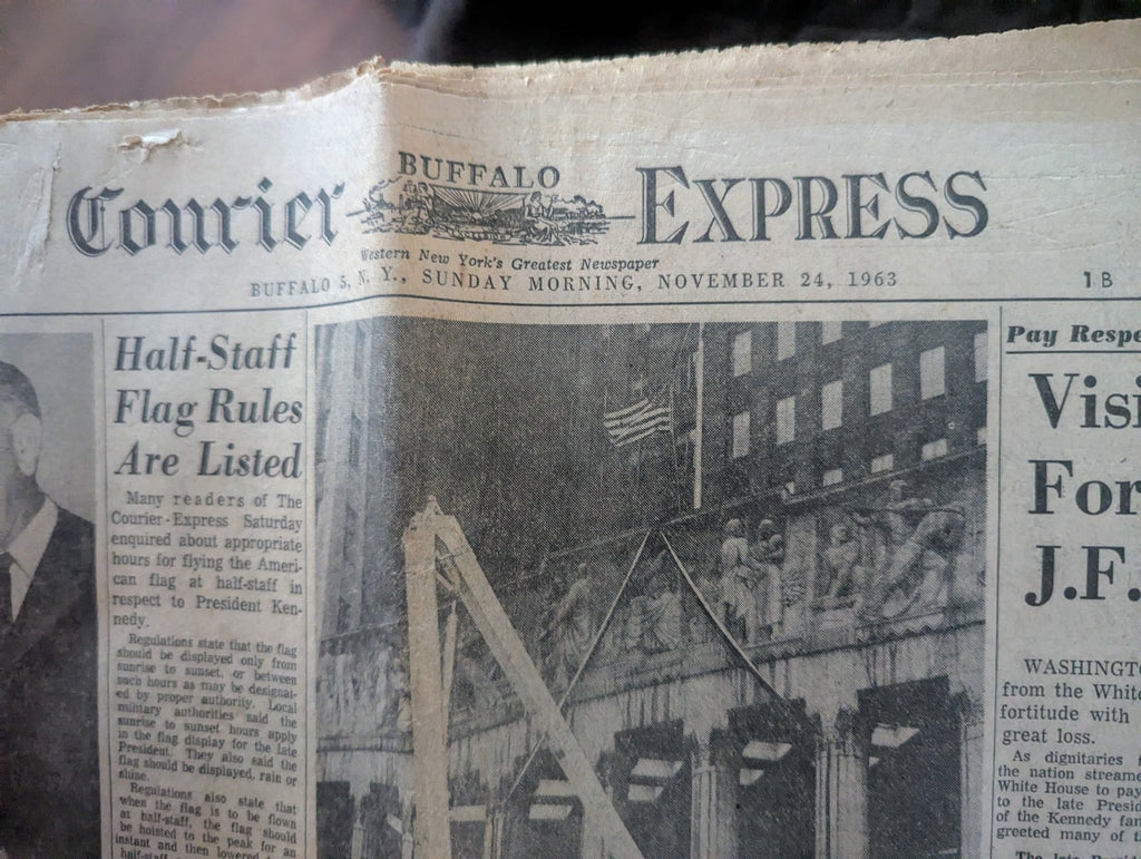Vintage Buffalo Courier Express November 24, 1963 Newspaper, JFK Death