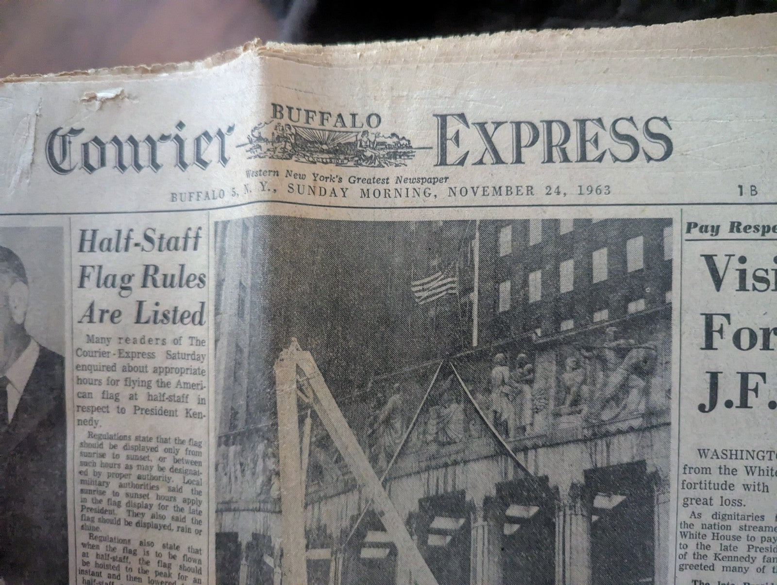 Vintage Buffalo Courier Express November 24, 1963 Newspaper, JFK Death