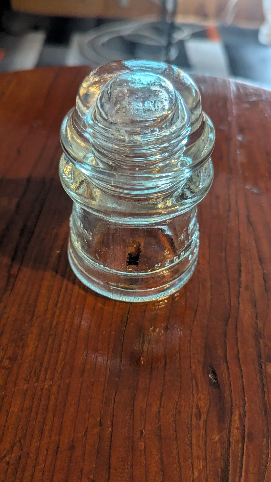 Clear Hemingray 16 Glass Insulator Cap