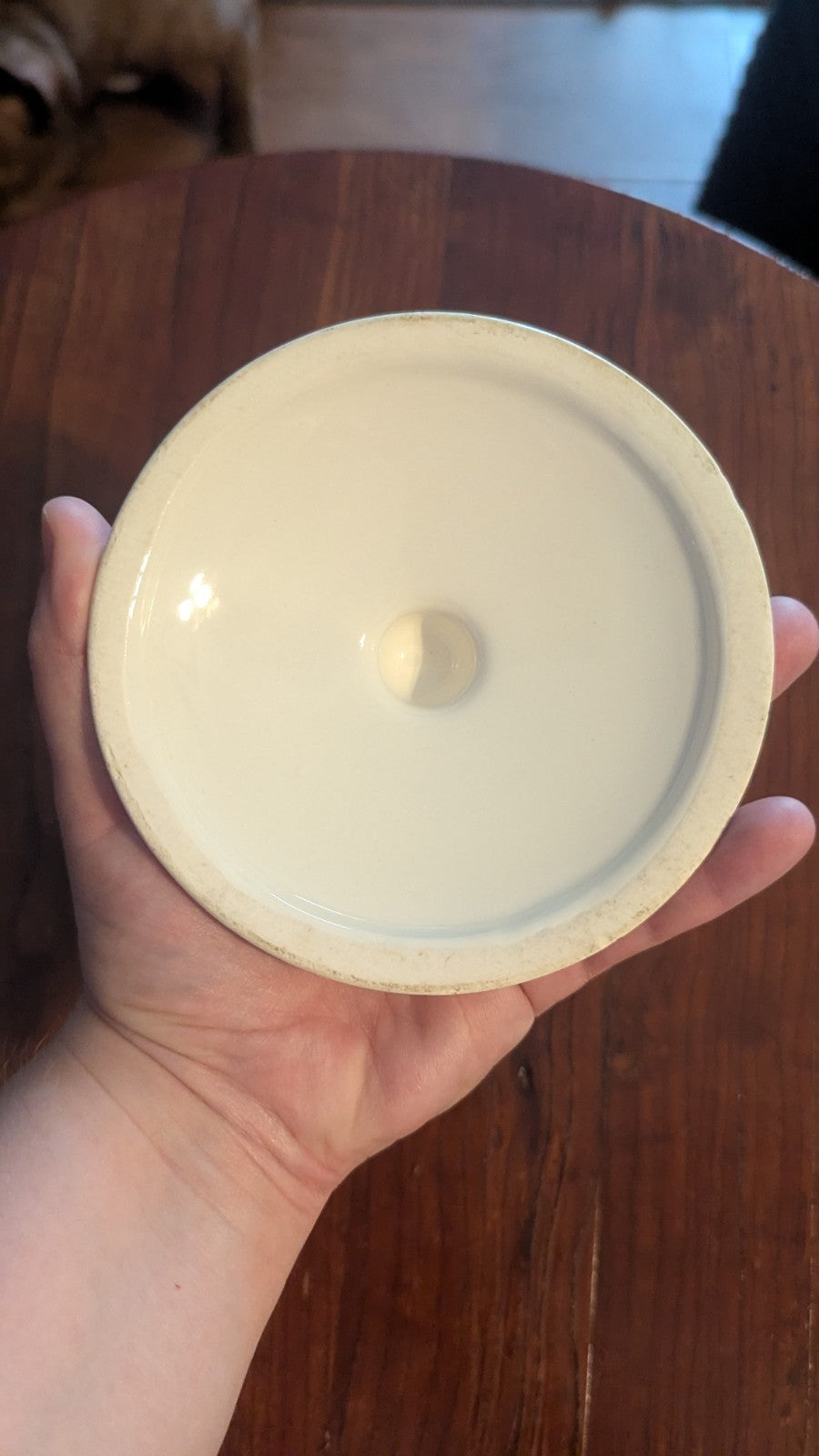 Vintage Sugar Dish, White With Blue Hearts, Cottage & Country Home Design