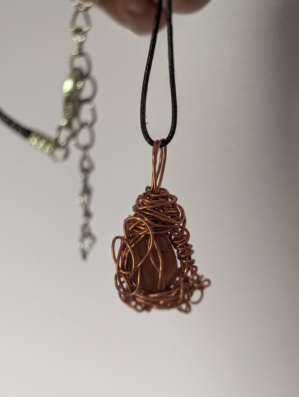Carnelian Wire Pendant: For Courage and Creativity