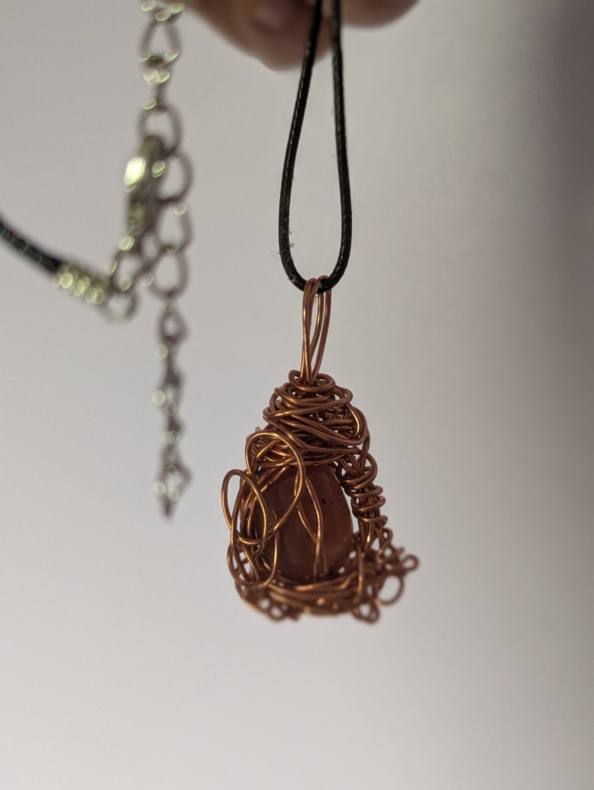 Carnelian Wire Pendant: For Courage and Creativity