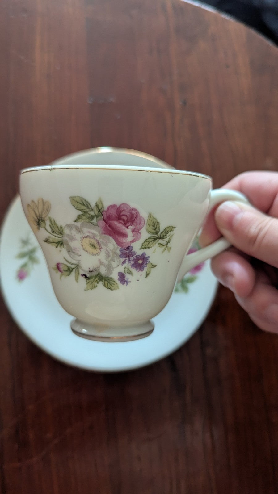 Vintage Tea Cup And Plate, Japan, Floral Design