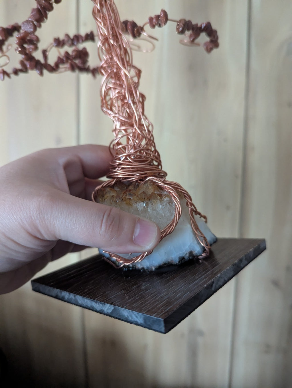 Citrine and Gold Sandstone Tree for Abundance and Emotional Well-being